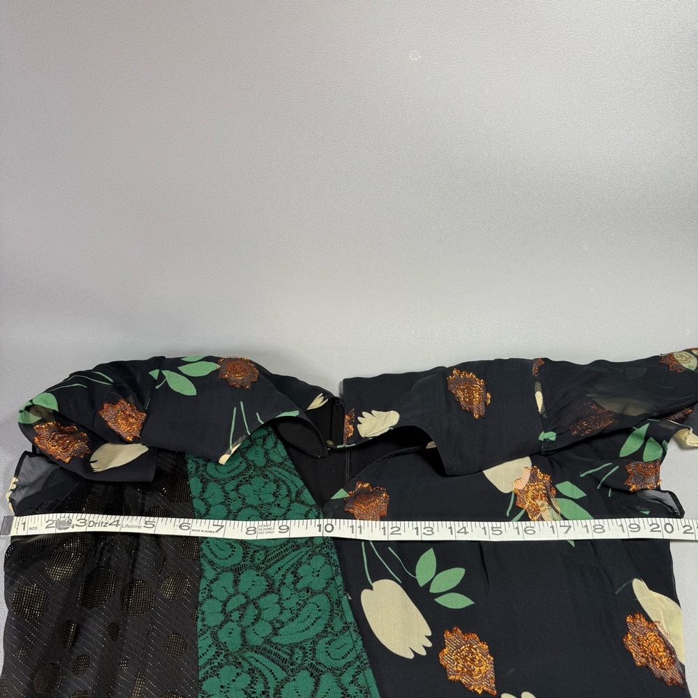 Anthropologie Black and Green Ciao Bella Floral Midi Dress by Moulinette Soeurs - Picture 9 of 16